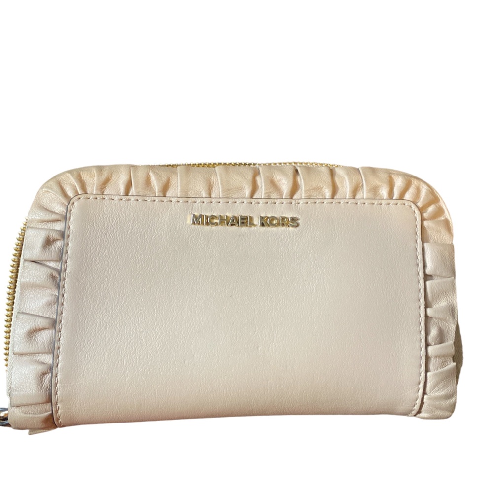 Michael Kors pink ruffle wallet